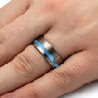 Turquoise and Titanium Ring on Hand