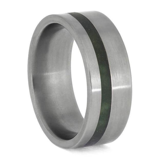 Moss Agate in Titanium Ring