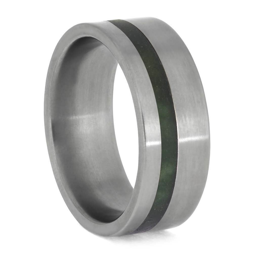 Moss Agate in Titanium Ring