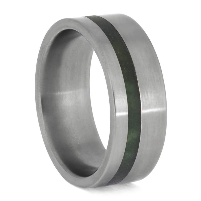 Moss Agate in Titanium Ring