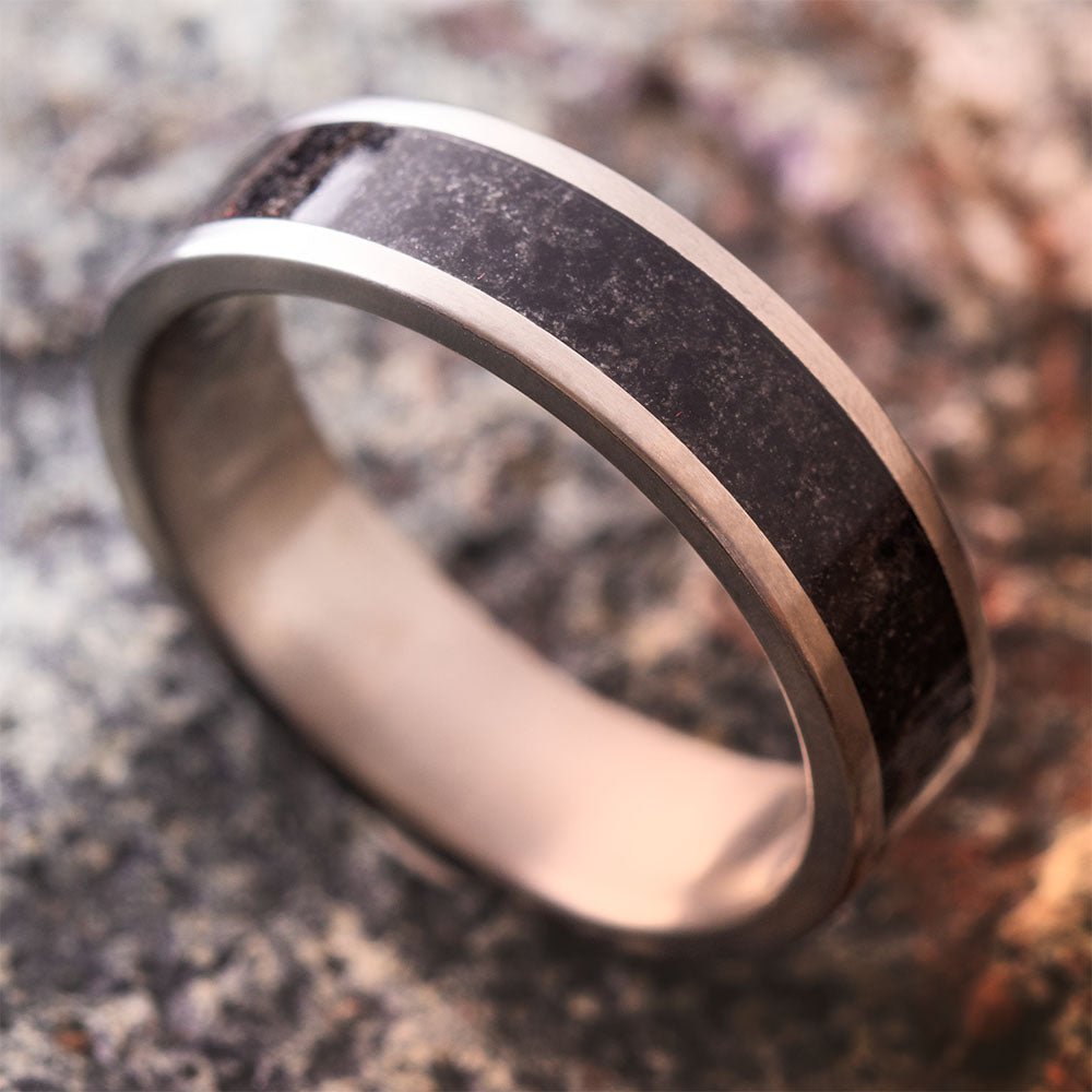 Lava Ring with Black Stone