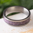 Wedding Band with Crushed Purple Jade Inlay