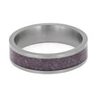 Matte Titanium Wedding Band with Purple Jade
