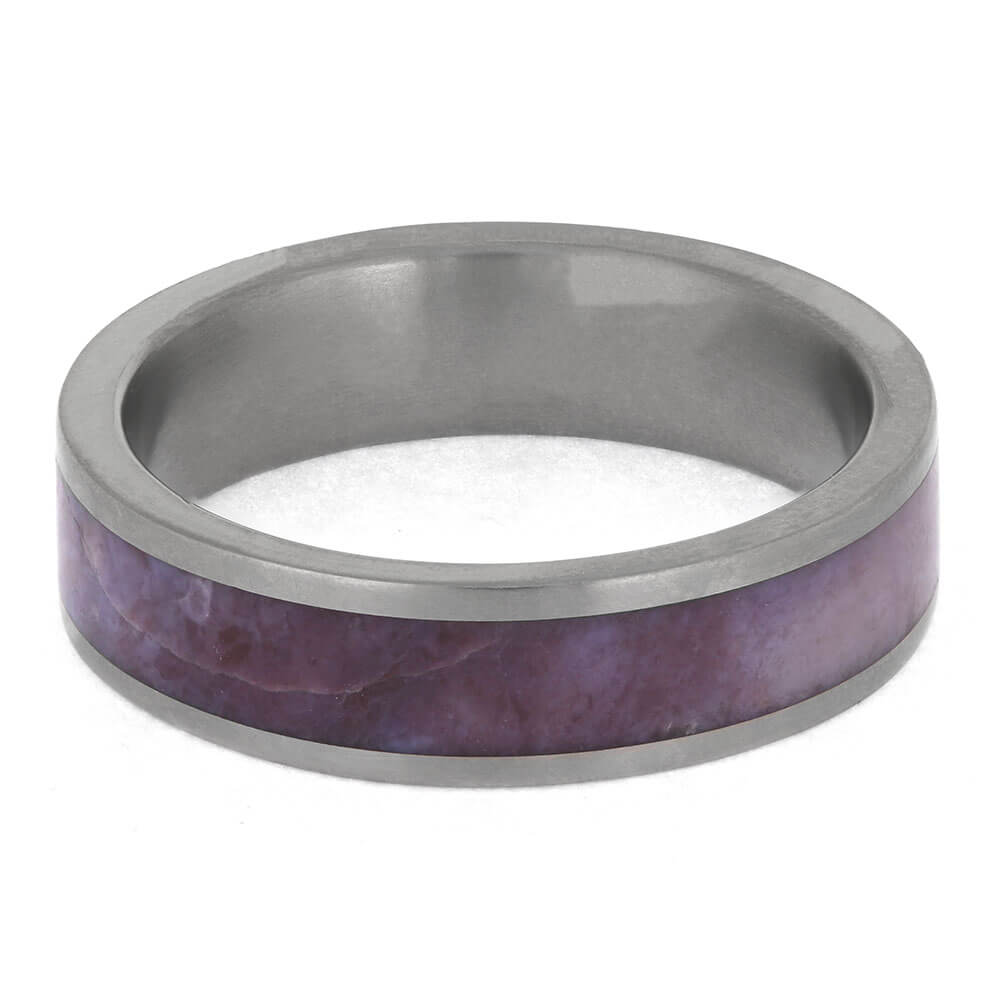 Ring for Men with Purple Jade Inlay