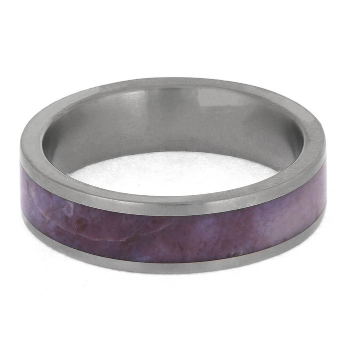 Ring for Men with Purple Jade Inlay