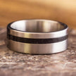 Black Lava Stone Wedding Band for Men