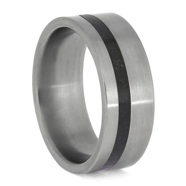 Men's Basalt Wedding Band in Titanium
