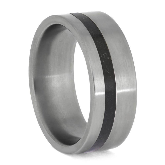 Men's Basalt Wedding Band in Titanium