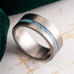 Men's Turquoise Wedding Band in Titanium