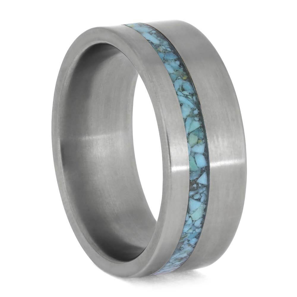 Titanium Ring with Crushed Kingman Turquoise
