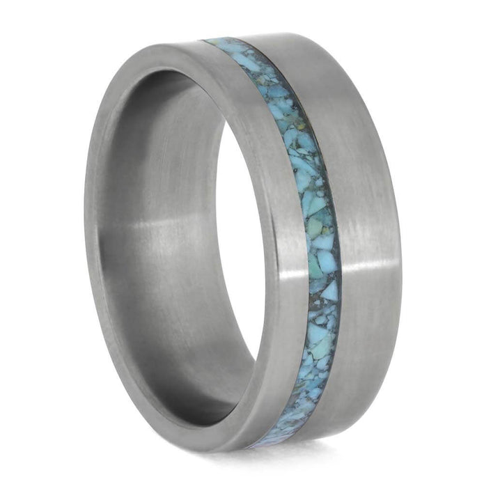Titanium Ring with Crushed Kingman Turquoise