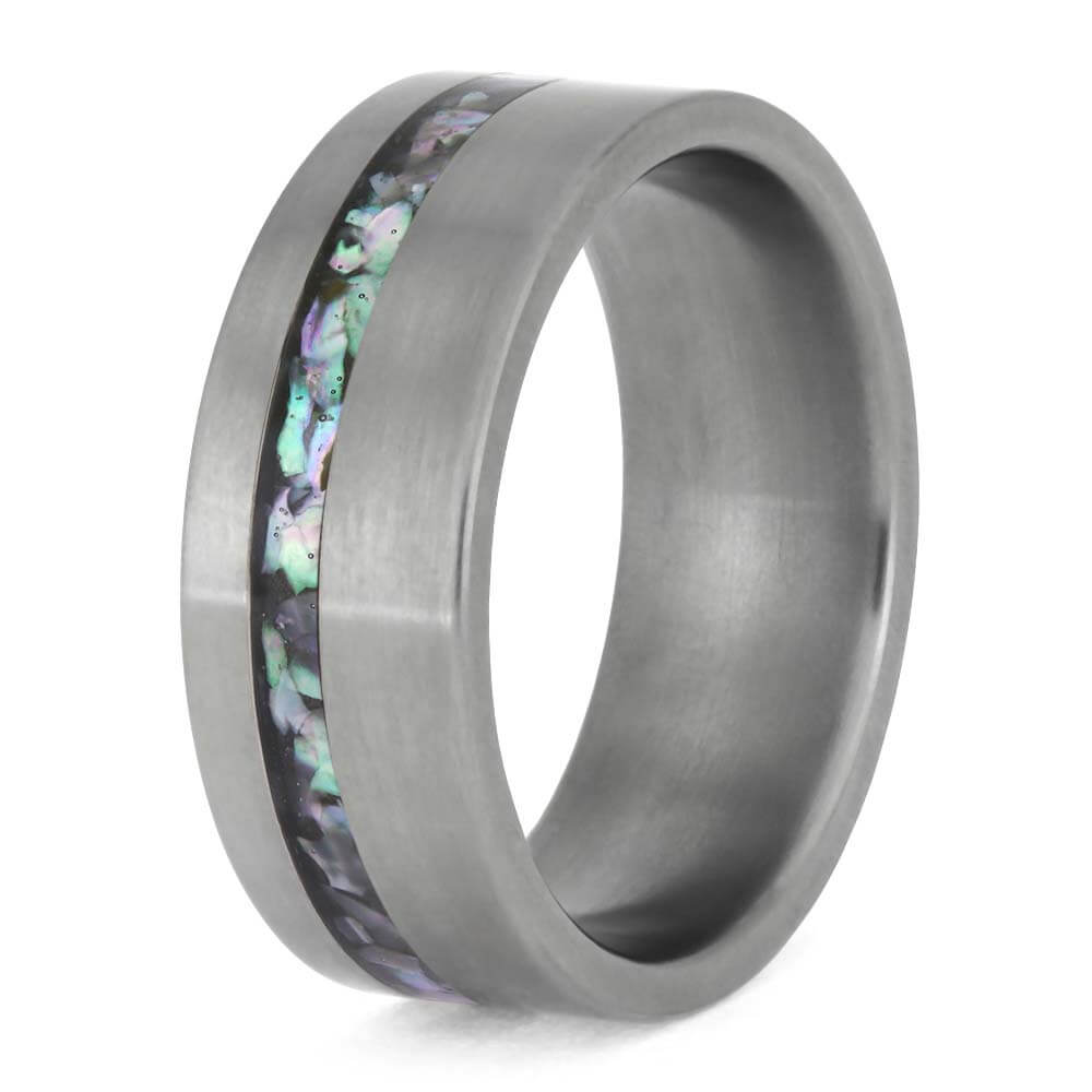 Titanium Ring with Abalone Inlay
