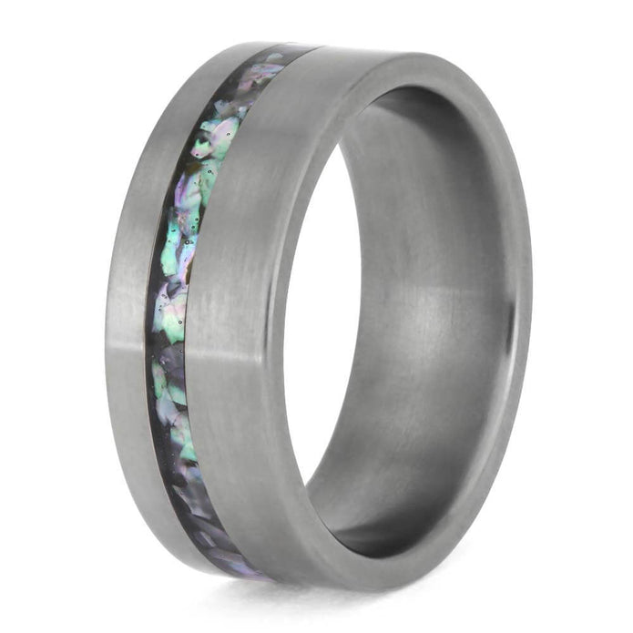 Titanium Ring with Abalone Inlay