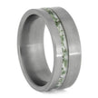 Handmade Wedding Band with Moss Agate