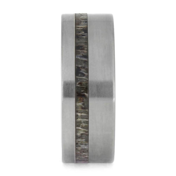 Handmade Ring with Deer Antler Inlay