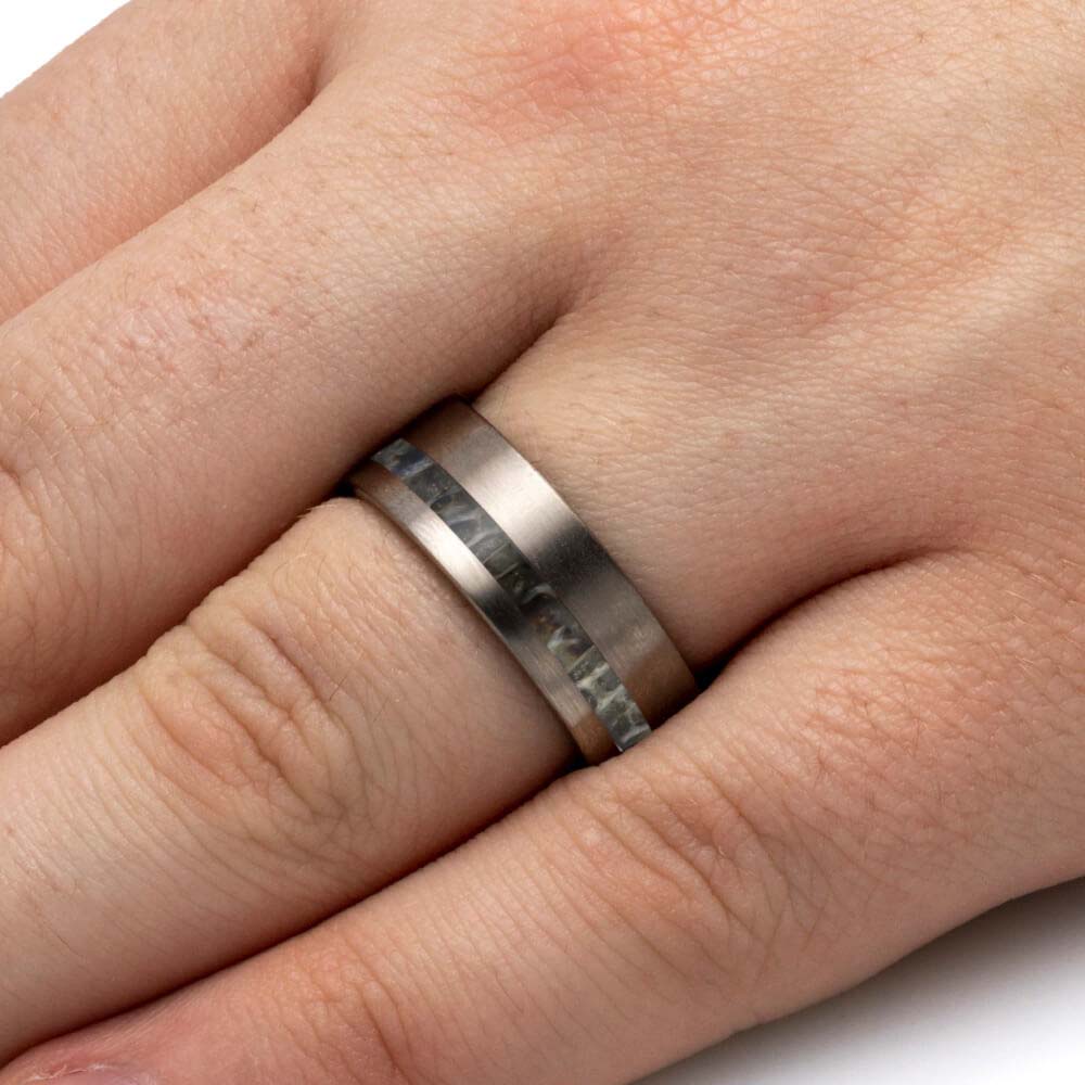Deer Antler Ring on Hand