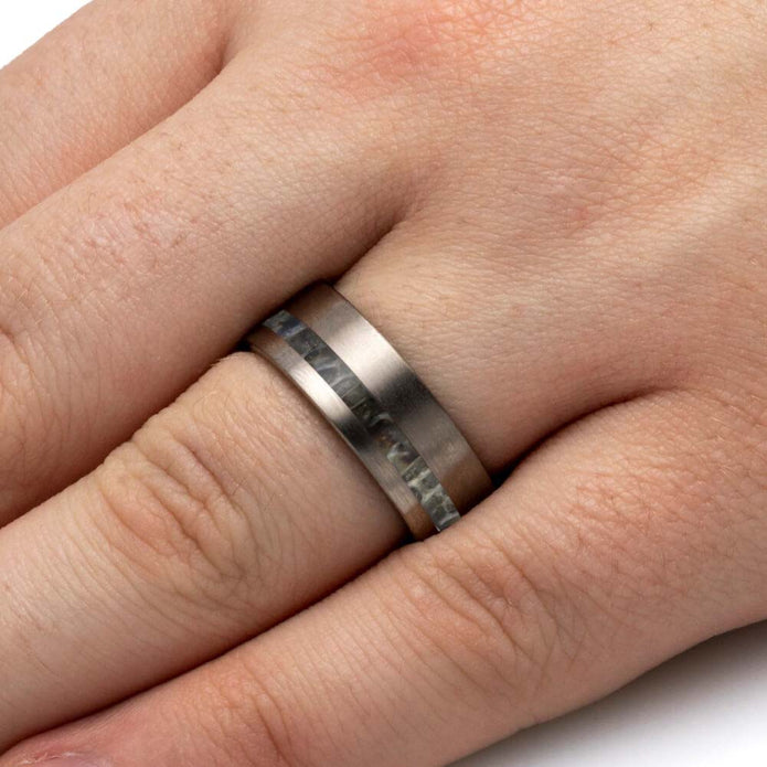Deer Antler Ring on Hand