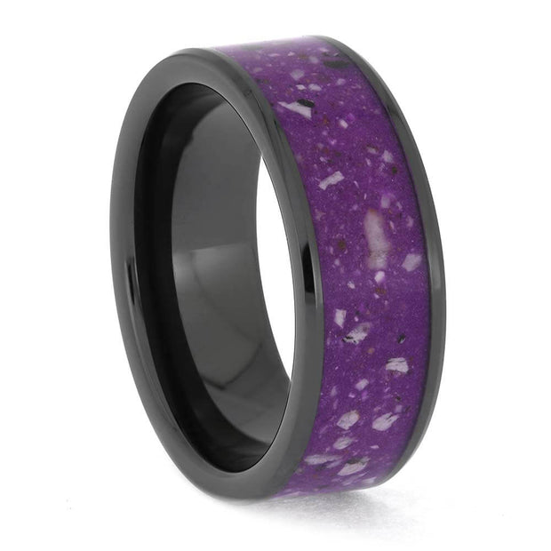 Purple Memorial Ring with Enamel and Ashes