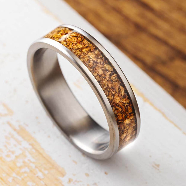 Cork Inlay Wedding Band