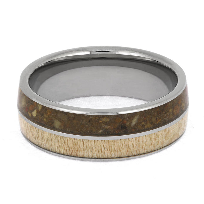 Handmade Baseball Field and Bat Wedding Band