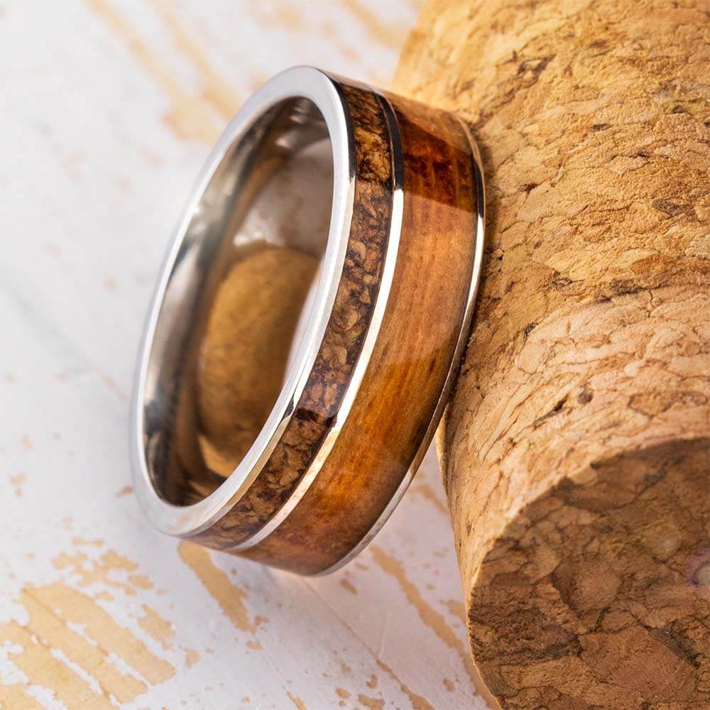 Wine Cork and Tequila Barrel Oak Ring