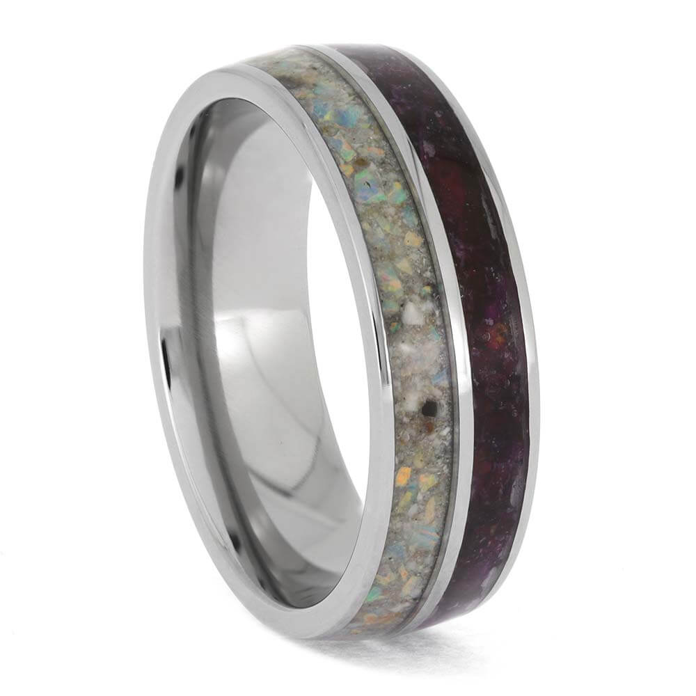Flower Ring with Ashes and Opal