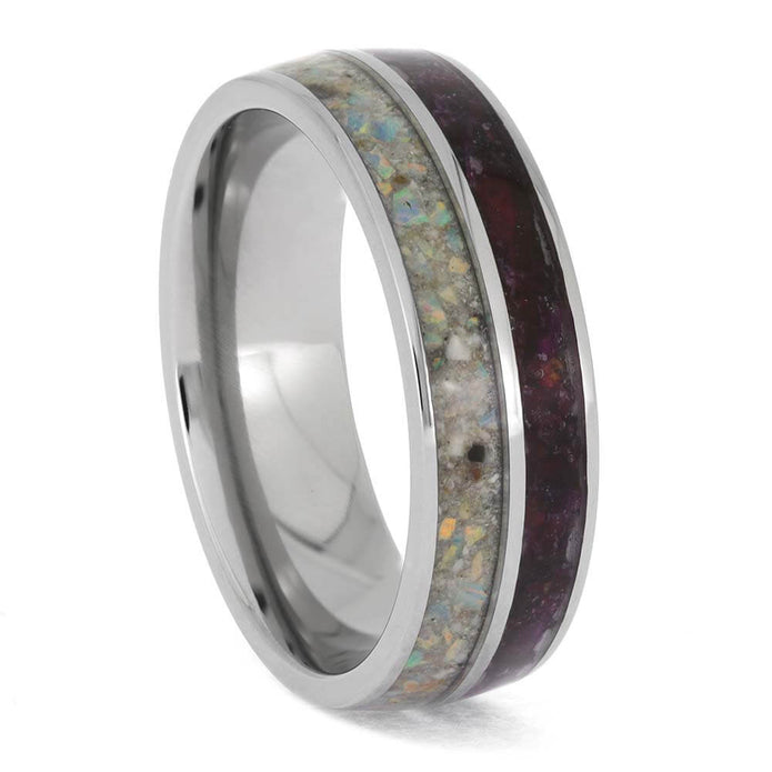 Flower Ring with Ashes and Opal