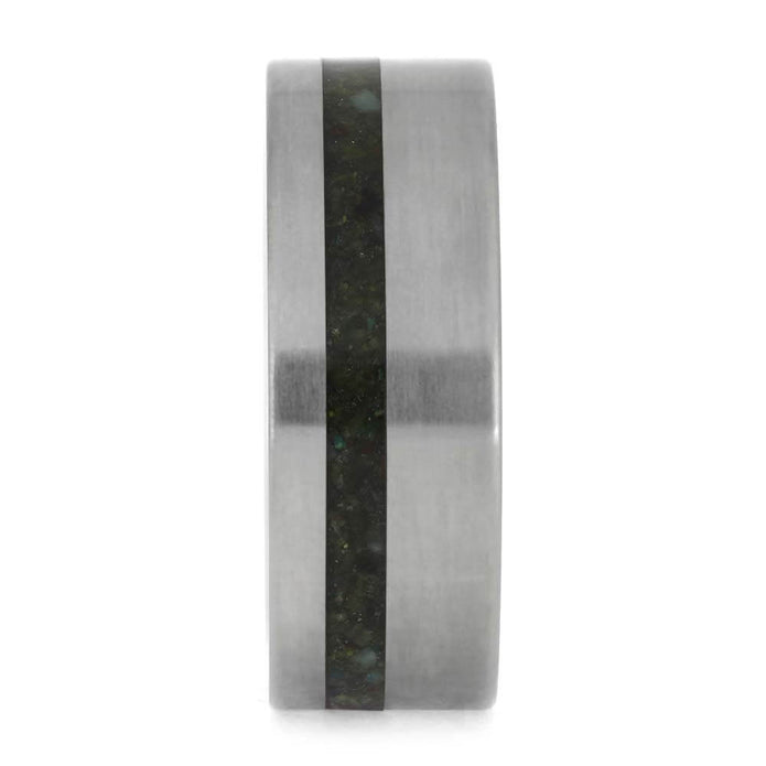 Chrysocolla Ring for Men in Matte Titanium