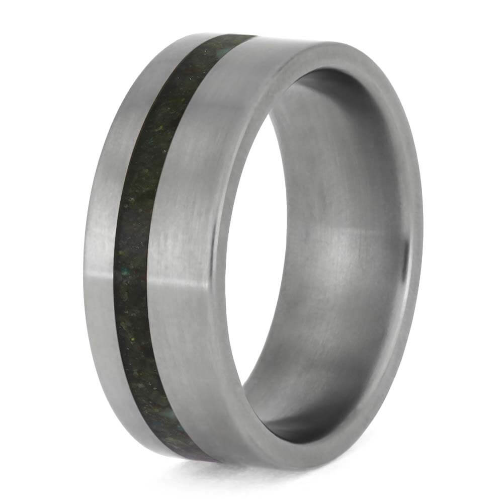 Chrysocolla and Titanium Ring for Men