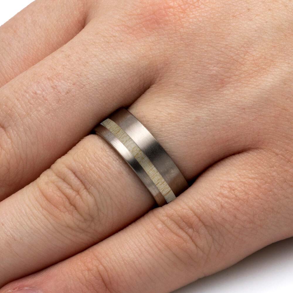 Men's Baseball Bat Wood Wedding Band