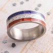 Red, White, and Blue Stardust Ring | Star Spangled Wedding Band