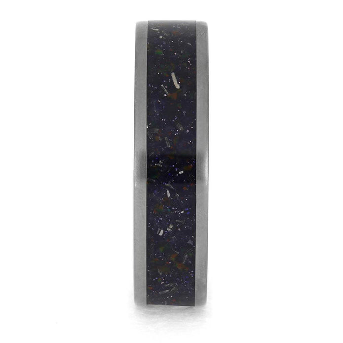 Custom Men's Titanium Ring with Galaxy Inlay