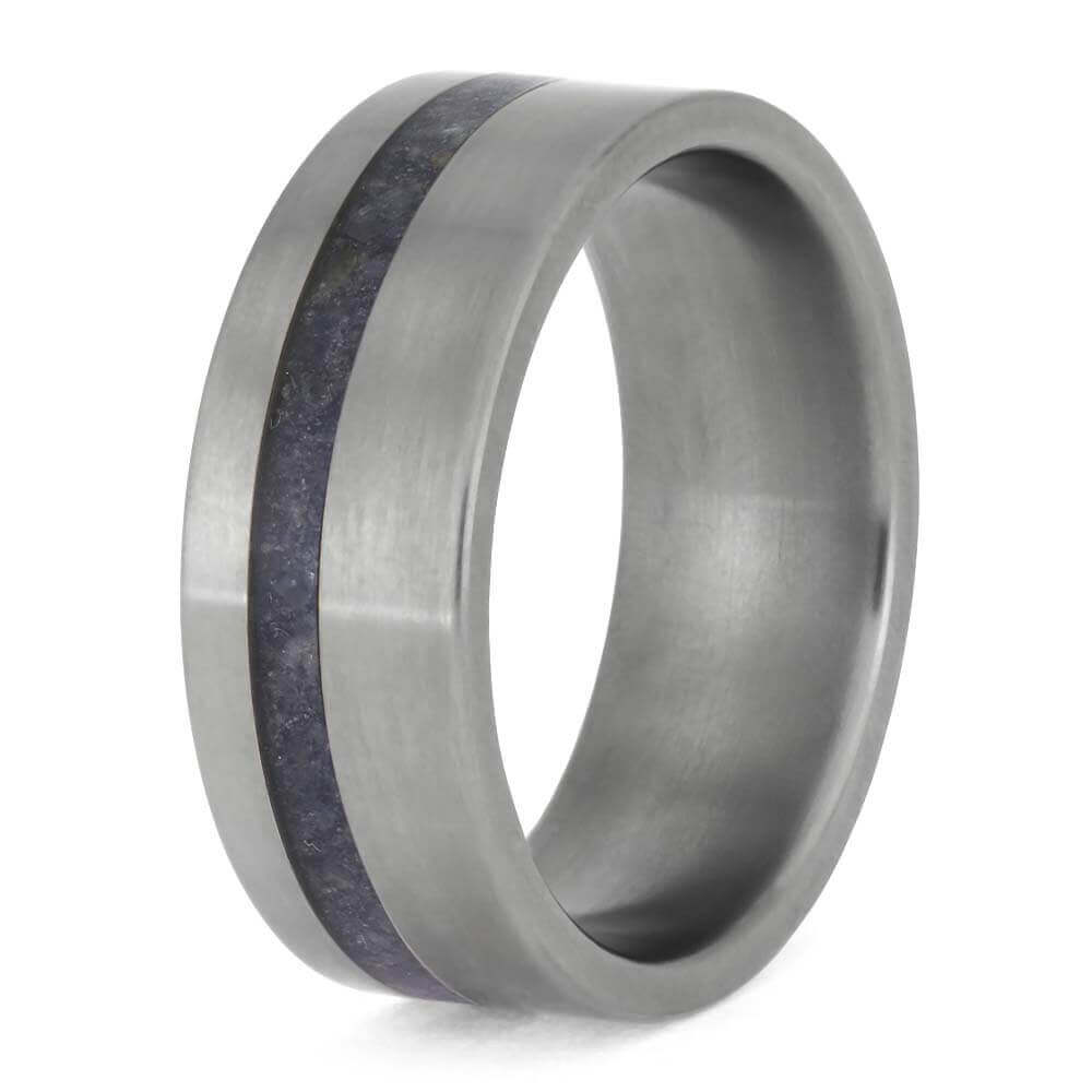 Titanium and Sapphire Wedding Band