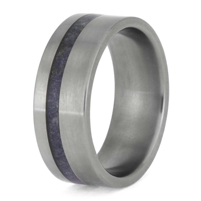 Titanium and Sapphire Wedding Band