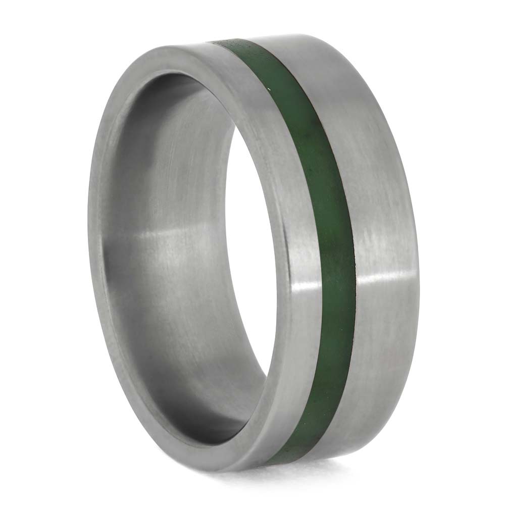 Green Jade Inlay Ring for Men