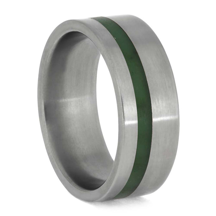 Green Jade Inlay Ring for Men