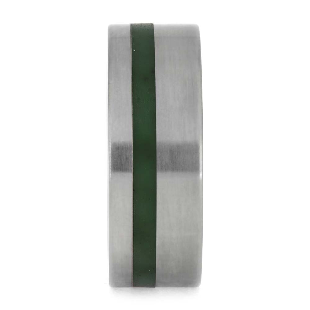 Men's Jade Wedding Band in Titanium