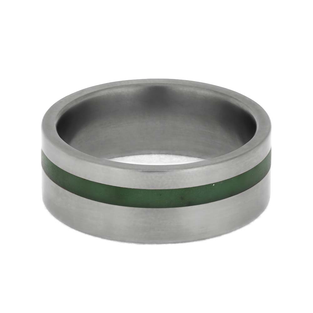 Handmade Jade Wedding Ring in Titanium