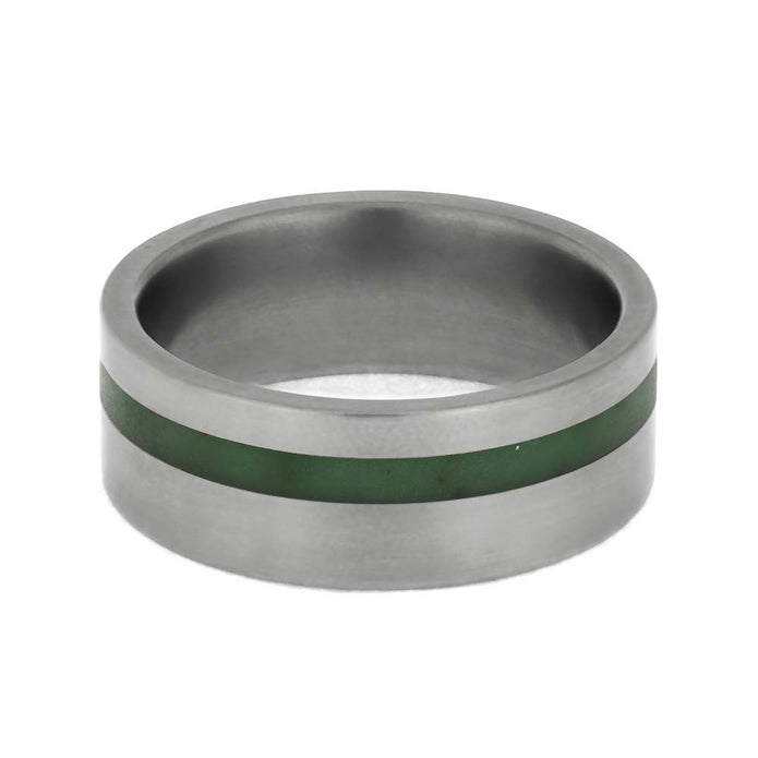 Handmade Jade Wedding Ring in Titanium