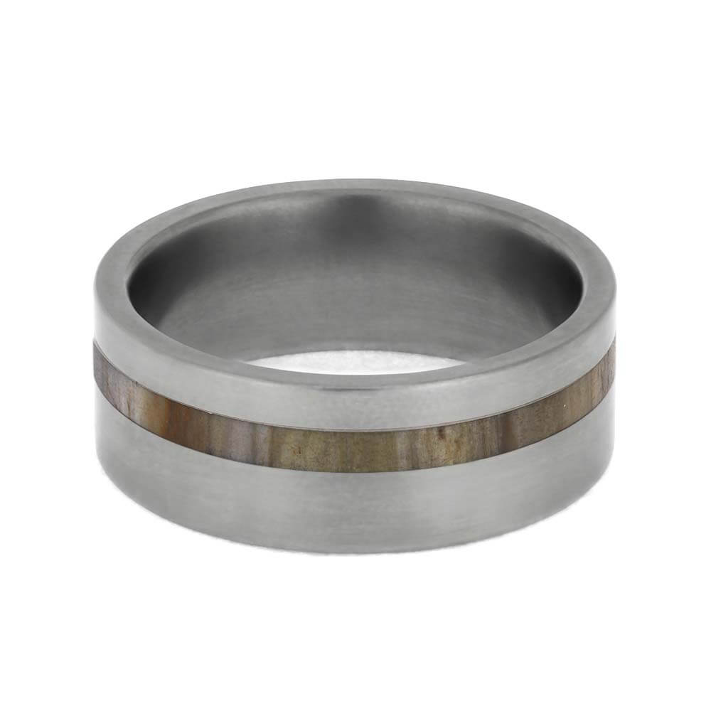 Unique Wedding Band for Men with Petrified Wood