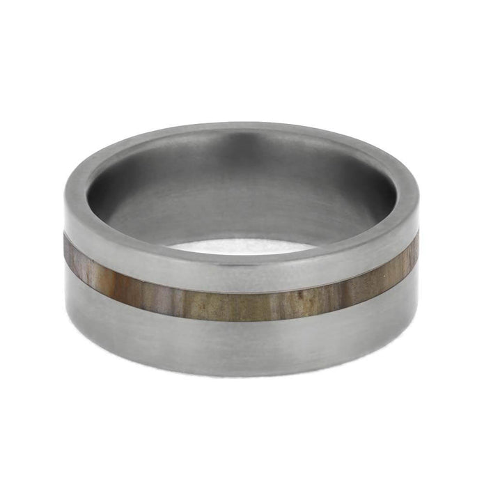 Unique Wedding Band for Men with Petrified Wood