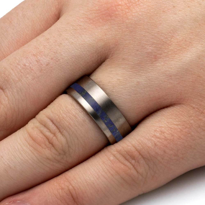Custom Lapis Ring for Men on Hand