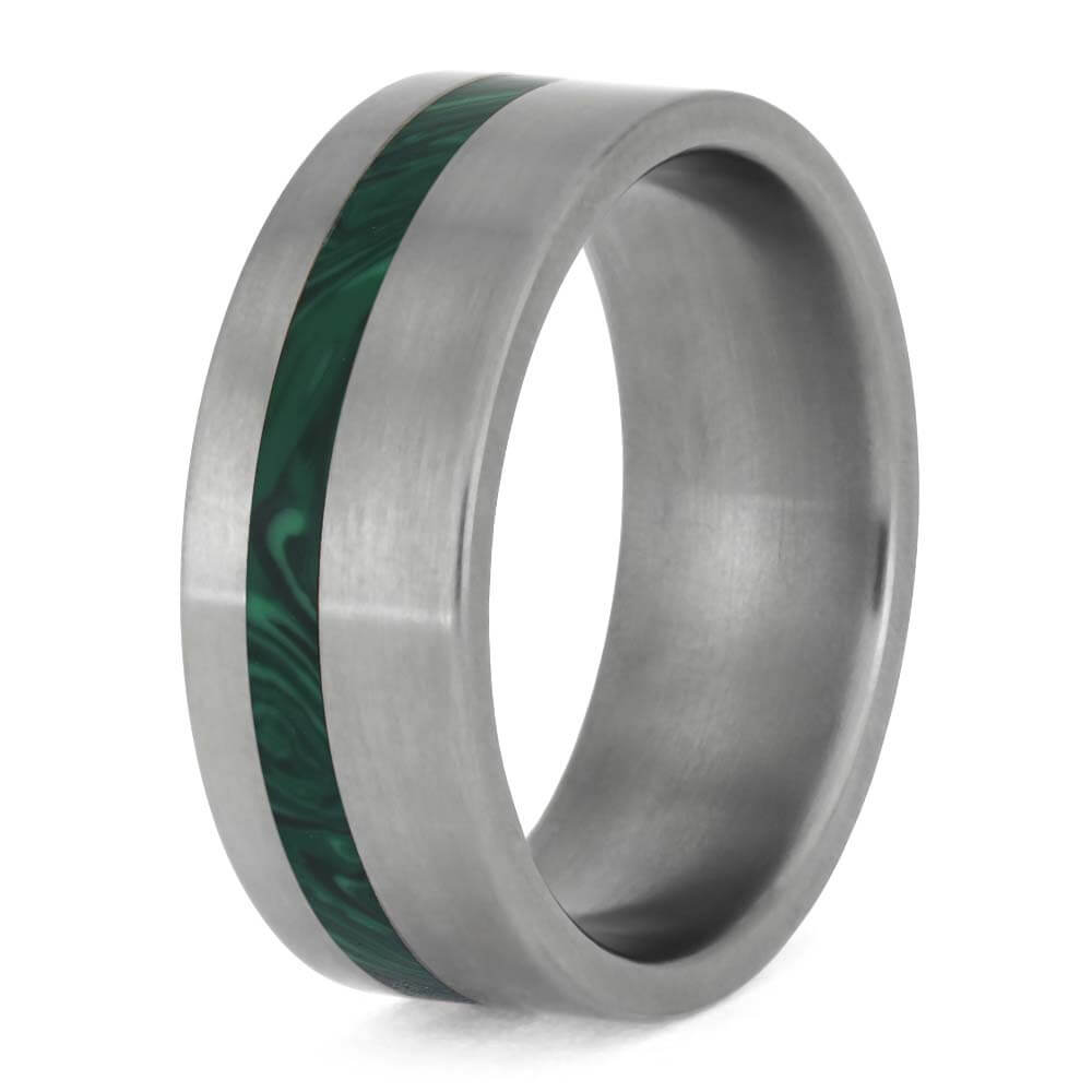 Men's Malachite Ring in Titanium