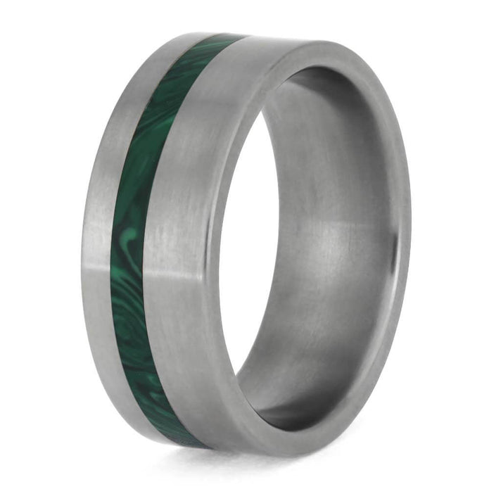 Men's Malachite Ring in Titanium