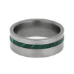 Matte Titanium Wedding Band with Malachite
