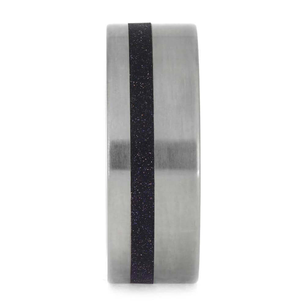 Custom Blue Goldstone Wedding Band for Men