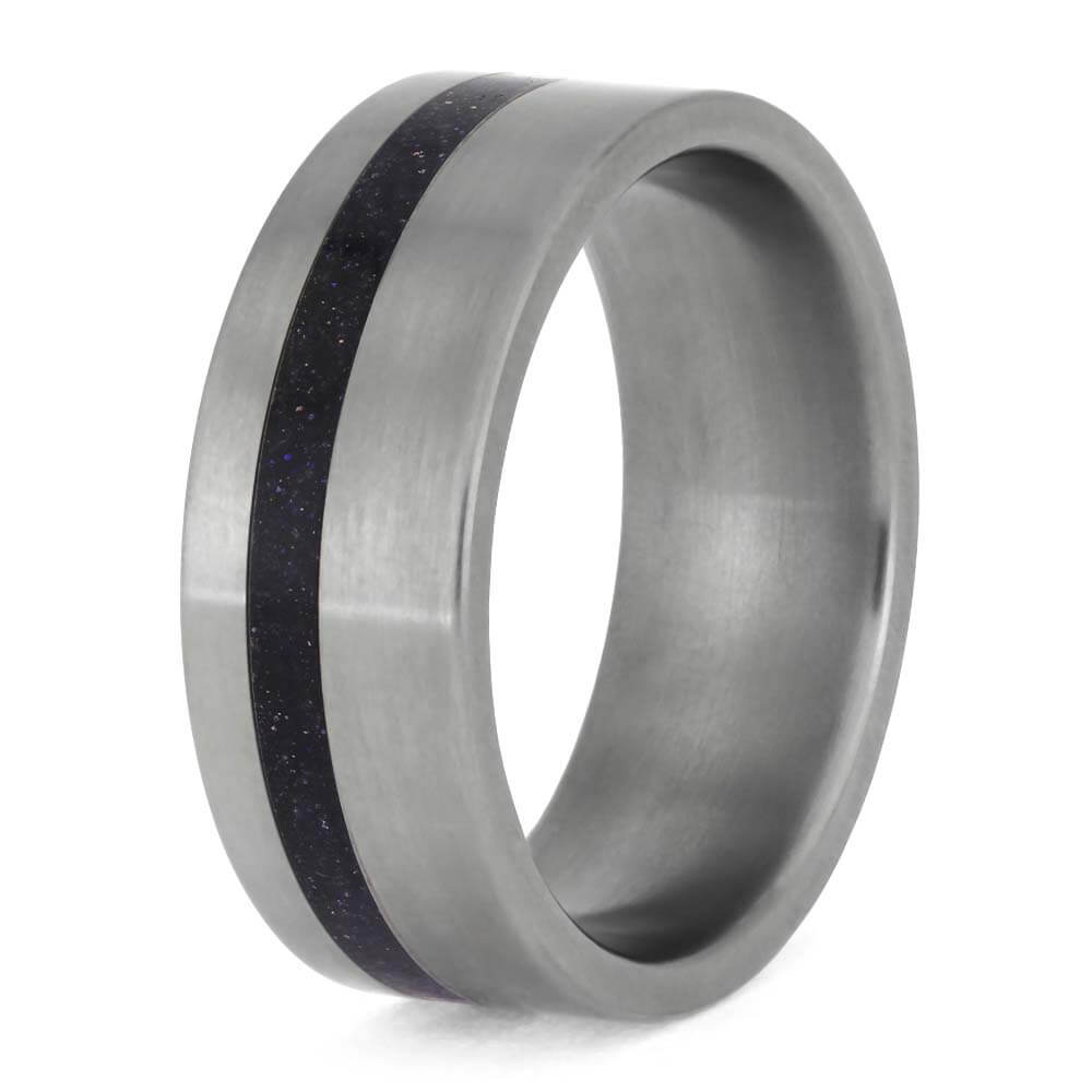 Masculine Wedding Band with Goldstone