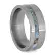 Solid Larimar Stone Wedding Band for Men