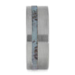 Solid Larimar Stone Wedding Band for Men