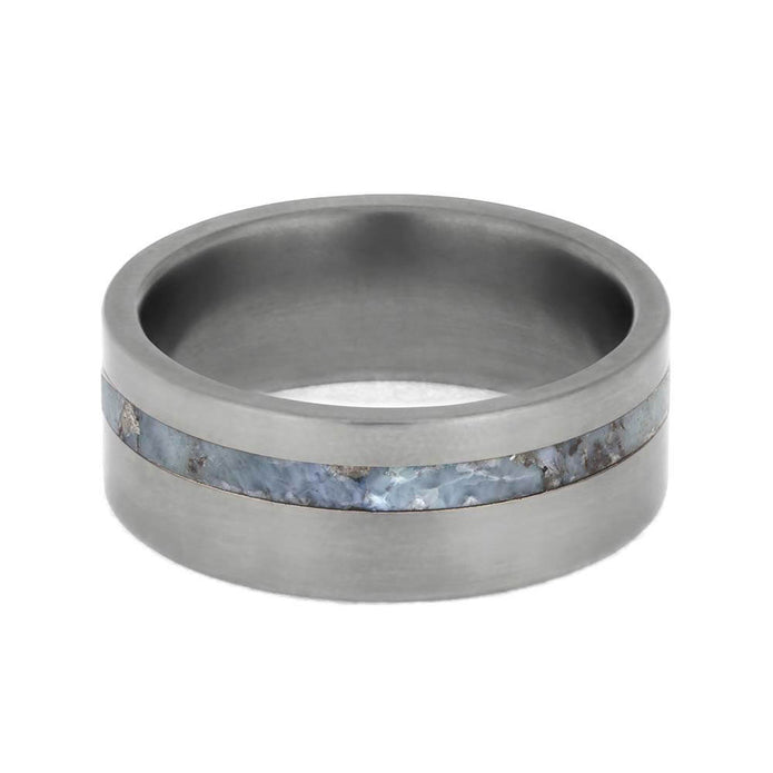 Solid Larimar Stone Wedding Band for Men